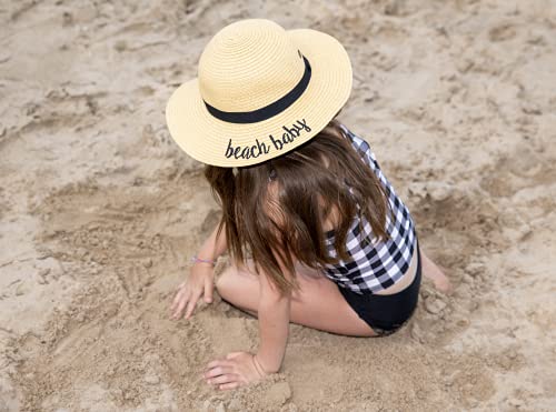Funky Junque Girls Sun Hat Bold Cursive Embroidered Adjustable Beach Floppy3