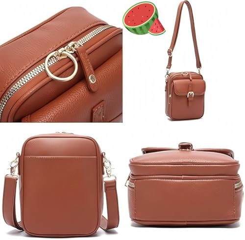 2025 New Leather Crossbody Bags for Women, Vintage Anti-Theft Messenger Shoulder Bags Waterproof Crossbody Purse4