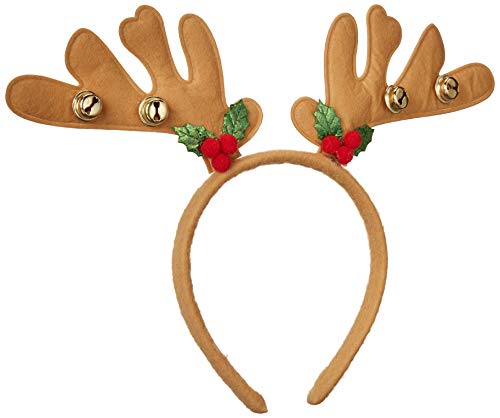 Funiverse Bulk 6 Pack of Christmas Reindeer Antler Head Bopper Party Hats - Sized for Adults and Kids