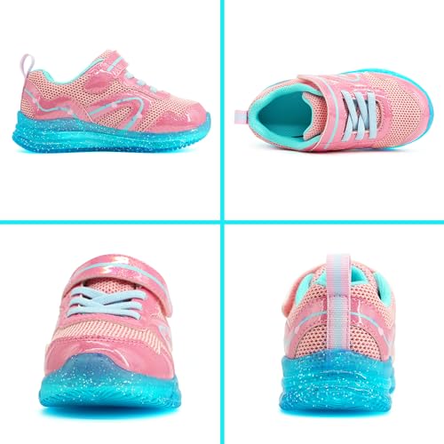 Lougsin Girls Light Up Shoes Led Flashing Tennis Sneakers Lightweight Breathable Running Shoe Toddler Pink Size 10 thumb #5