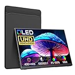 VOKENSU 4K 3840×2400 OLED Portable Monitor, 14" Ultra Slim Travel Monitor, 400+ Nits |100% DCI-P3 | 100000:1 Contrast, HDMI USB C External Monitors for Mabook PC Laptops