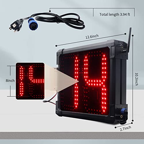 GAN XIN LED Shot Clock Programmable 14/24/30 Seconds Countdown for Basketball Game (GO2D-8Rx2+Tripod)