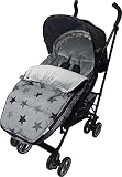 Dooky Footmuff Grey Stars Large Baby Saco para la silla de paseo y el asiento del bebé en el coche (de 0 a 9 meses, resistente al invierno, al agua y al viento, para arneses de 3 y 5 puntos), Gris