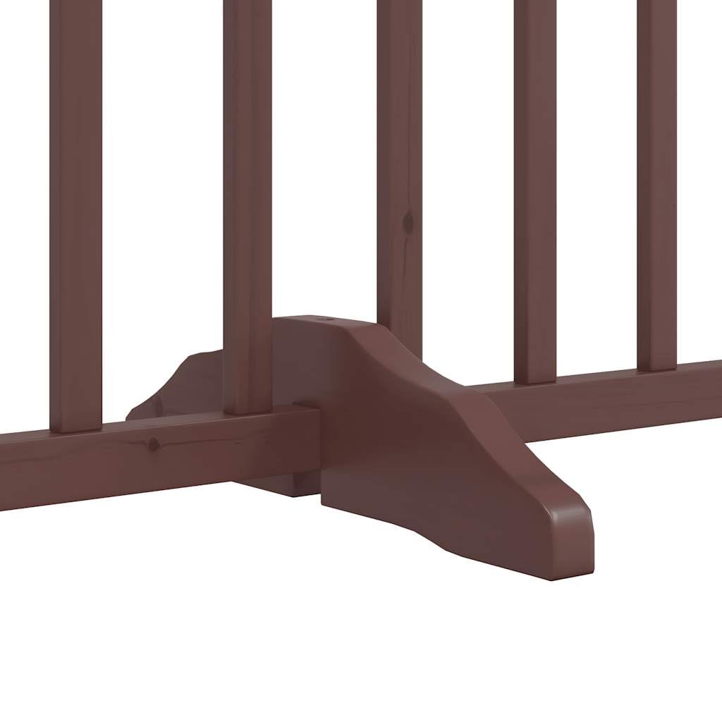 Homgoday Barrera para Perros,Barrera de Seguridad para Perros Mascotas,para Escaleras y Puertas Puerta de Perros Plegable 6 Paneles Madera Abeto marrón 300 cm