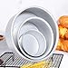 Amosfun 3Pcs Round Cake Tins Nonstick Baking Molds for Chiffon Cakes Food Grade Aluminum Easy Release Versatile Baking for All Skill Levels