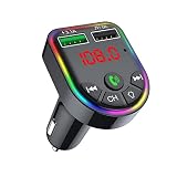 QUMOX F5 Auto Bluetooth 5.0 Lettore MP3 Trasmettitore FM Vivavoce Ricevitore Audio Dual USB Caricatore rapido Supporta TF Card/U Disk