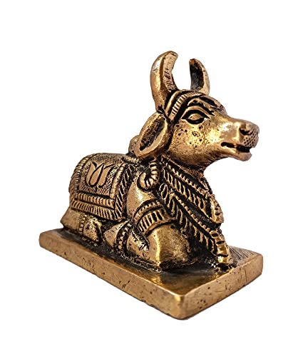 Guru Jee™ Brass Statue Nandi Holy Cow Small Idol Gifts Murti For Pooja Home Decor Religious Gift Sculpture Showpiece #TOP3