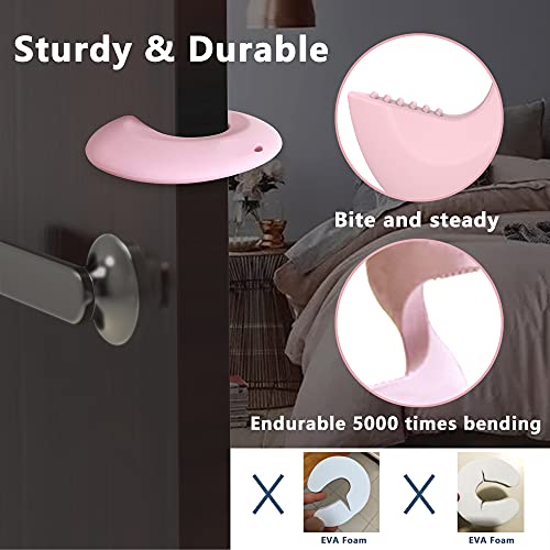 Image of Neobay Door Pinch Guard and Door Slam Stopper, Durable Silicone Door Finger Pinch Guard, Prevents Slamming on Even Heavy Doors, Non-Toxic & Pet Friendly, 6 Packs Pink.