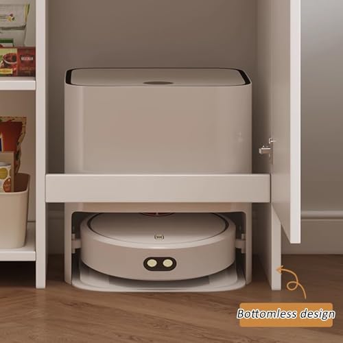 Meuble support pour robot aspirateur blanc, table d'appoint design de salon - 7