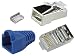 Produktbild odedo 20er Set RJ45 Crimpstecker CAT 6 / CAT 5e blau Metall geschirmt mit Einfädelhilfe und Knickschutz, Crimp Stecker Gigabit Netzwerkstecker
