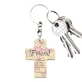 Llavero cristiano de madera - Llavero con figura de Jesús, llavero religioso con texto bíblico | Regalo para hombres y mujeres con mensaje inspirador, ideal para viajes, Amigo, Siehe Beschreibung