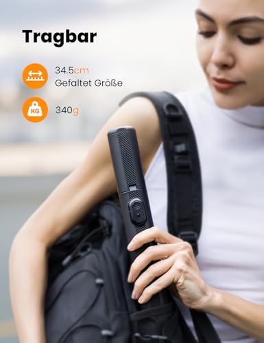 ANXRE Handy Stativ für Phone Kamera, NT79 180cm Kompakt Foto Videokits Stabil Selfie Stick Handystativhalter mit Fernbedienung Kompatibel mit Smartphone Kamera Gopro 6