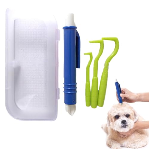 Lesunbak Tire Tique Pince A Tique Et Crochets Anti Tiques - pour Chiens Chats Chevaux Animaux Outil De Personnes Tire Tiques Retirer Différents Crochets Vert – vue 8