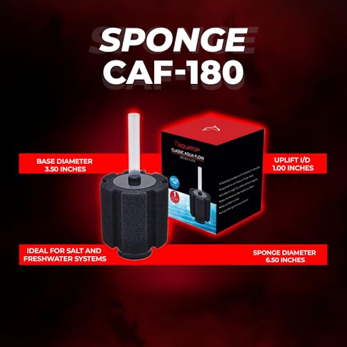 Image of Aquatop Internal Sponge Filter - Up to 180 Gallons - CAF-180 - Includes Free Air Stone - Mechanical & Biological Filtration - High Flow Rates