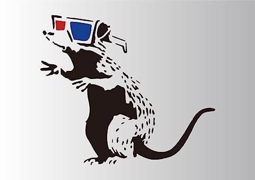 �J�C���h�X�g�A �X�e���V���V�[�g �X�e���V���A�[�g stencil art �O���t�B�e�B�A�[�g graffiti art ���b�g 3D �O���X �o���N�V�[ �l�Y�~ Rat Wearing 3D Glasses Banksy M887