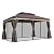 Outsunny 10' x 13' Patio Gazebo, Outdoor Gazebo Canopy Shelter with Netting and Curtains, Aluminum Frame for Garden, Lawn, Backyard and Deck, Coffee