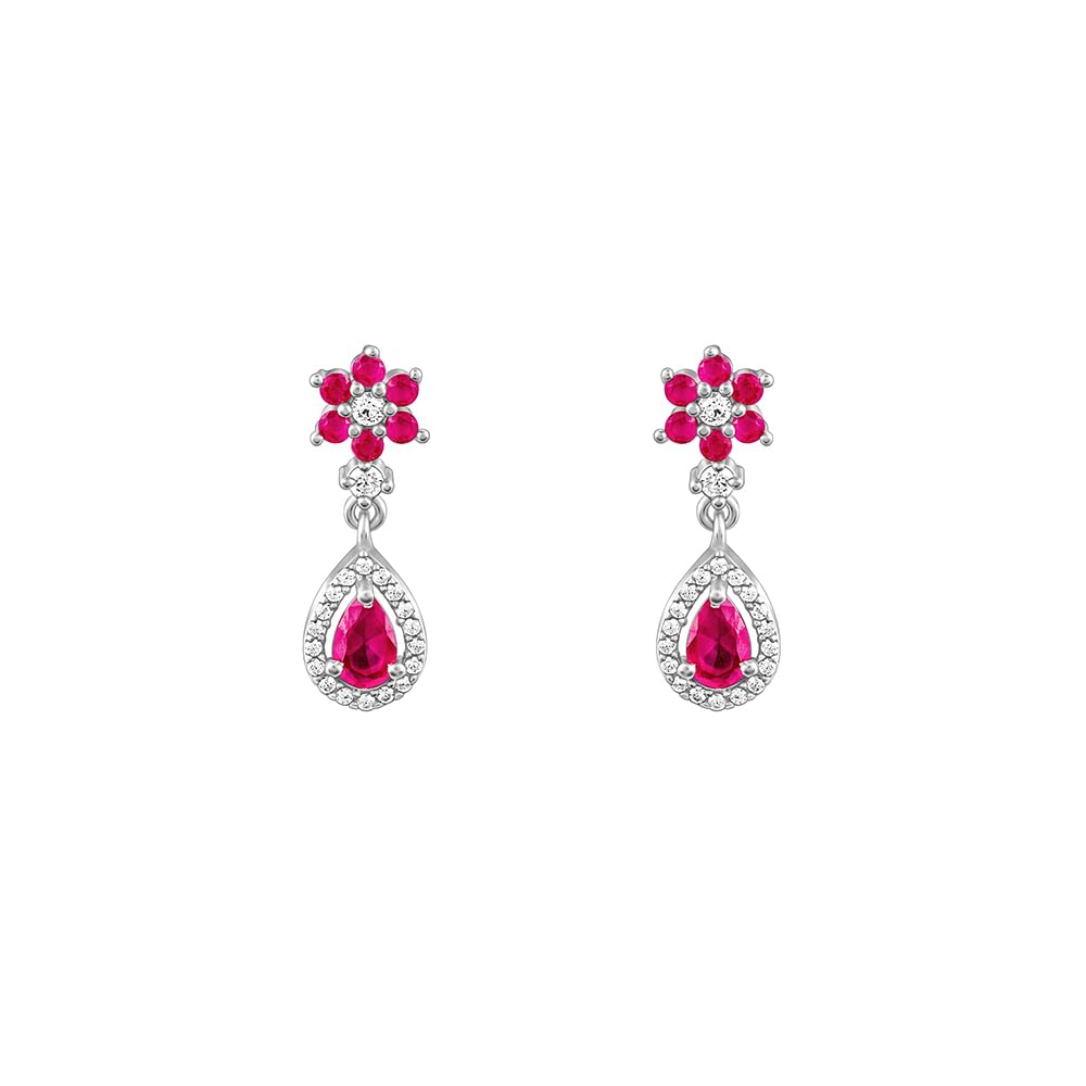 925 Silver Pink Flower Mini Drop Earrings| Gifts for Girlfriend, Gifts for Women & Girls| With Certificate of Authenticity and 925 Stamp | 6 Months Warranty-image-43