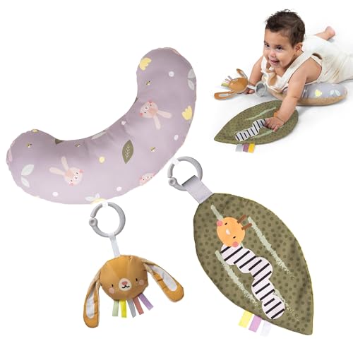 Image of Taf Toys Tummy Time Training Set, Development Support Toy 0-3 Months,Rattle Bunny, Crinckle Leaf Toys Development, Newborn Development Ergonomic Tummy time Toy Baby Toys 0-6 Months Sensory Toys