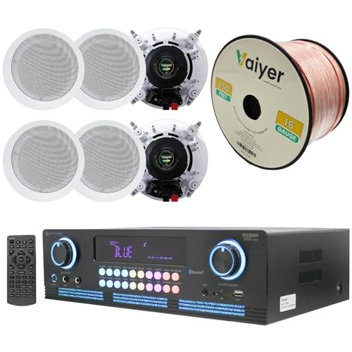 Home Theater System Kit 2000 Watts Bluetooth Amplifier with 6 Qty 5.25