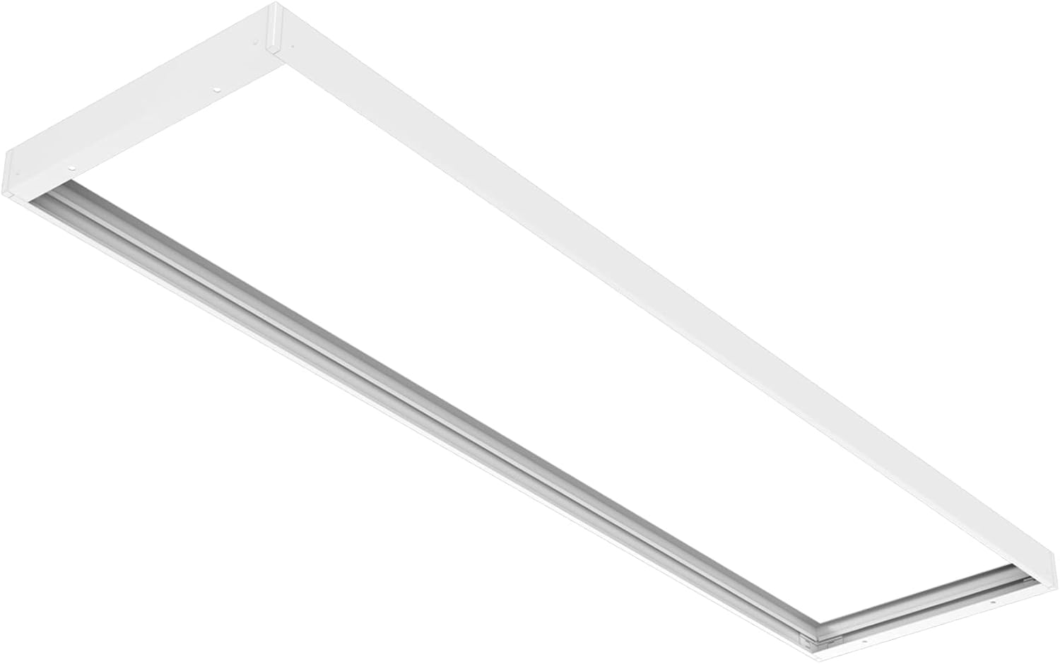 Luxrite 1x4 FT Surface Mount Kit for Light Panel, Aluminum Flush Mounting Bracket Kit, Durable, 12x48 LED Panel Light Frame for Ceiling - White