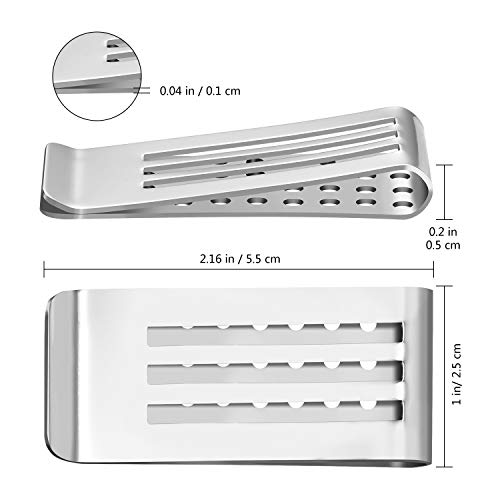 7-Star Stainless Steel 4 Pack Silver Money Clip , Credit Card Business Card Holder , Minimalist Front Pocket Hollow Wallet , Solid Small Thin Luxury For Men Cash Moneyclip , Slim Metal Clips Wallet #TOP2