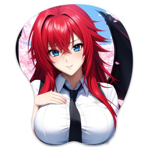 Preisvergleich Produktbild SANCOLYN-Anime Rias Gremory 3D - Mauspad mit Handgelenkauflage Gaming - Mauspads Rutschfestes - Mauspad 3D - Mauspads 3D Ergonomisches - Mauspad