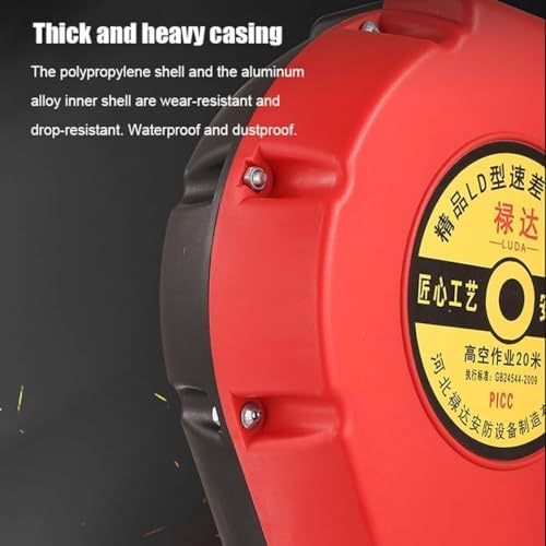 330lbs Retractable Fall Protection Lanyard - 10m Self-Retracting Lifeline with 4mm Wire Rope & Durable Alloy Shell for Rock Climbing, Aerial Work, Safety Harness Gear