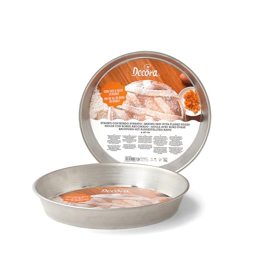 DECORA, 0060826 Ruoto per Pastiera Ø 26 x 4 h cm, In Banda Stagnata, Distribuisce il Calore in Maniera Uniforme, Ideale per Cotture Lente, Made in Italy