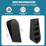 2Pcs Rubber Door Stop, Extra Large Door Wedge for Floor Heavy Duty Black Door Wedge Stoppers, Anti-Skid and Durable Door Wedges Indoors for Floor, Non-Slip Door Holder for Patio Outdoor, Homes - Image 2