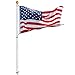 Yeshom 30feet Telescopic Aluminum Flagpole with Eagle Gold Ball Pole Top Finial 3'x5' US Flag Kit Fly 2 Flags