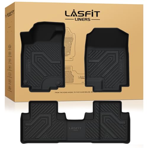 LASFIT Floor Mats for Honda CR-V 2016 2015 2014 2013 2012 EX & LX & SE (NOT Fit EX-L & Touring) Custom Fit All Weather Protection TPE Floor Liner 1st & 2nd Row Black