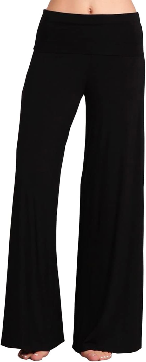 HEYHUN Womens Casual Tie Dye Solid Wide Leg Bottom Boho Hippie Lounge Palazzo Pants S-3XL
