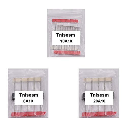 Tnisesm 20 Pcs 6A10, 10A10, 20A10 Rectifier Diode Kit 1000 Volt Electronic Silicon Diodes 6A10-10A10-20A10 #TOP3