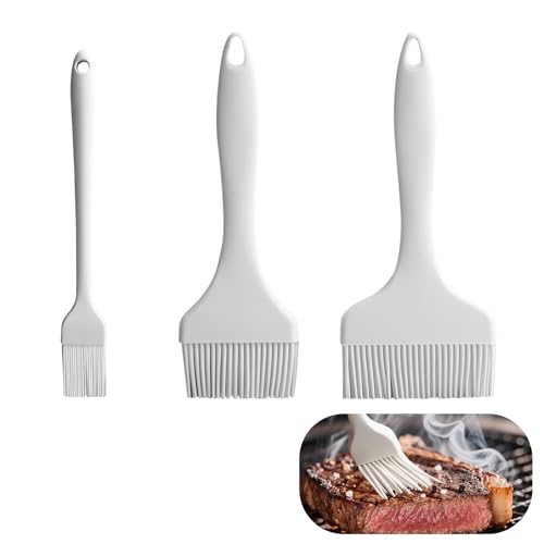 Meat Brush for Basting-3PCS,Oil Butter Sauce Marinades for BBQ Grill Brushes,Silicone Meat Brush,Heat Resistant,Food-grade,