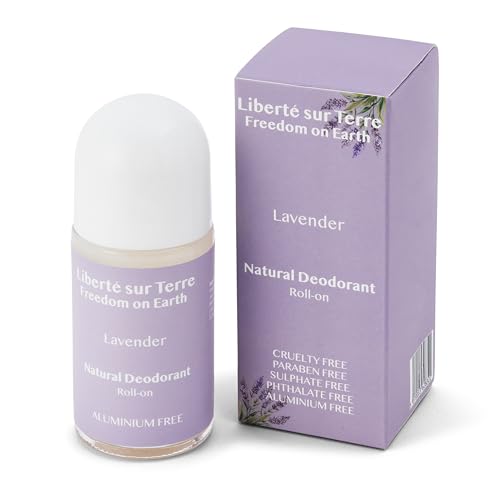 Freedom on Earth Natural Deodorant - Lavender | Aluminium Free | 24 Hour Protection for Men & Women | Vegan & Cruelty Free | Gentle Formula | Glass Bottle | 100% Recyclable