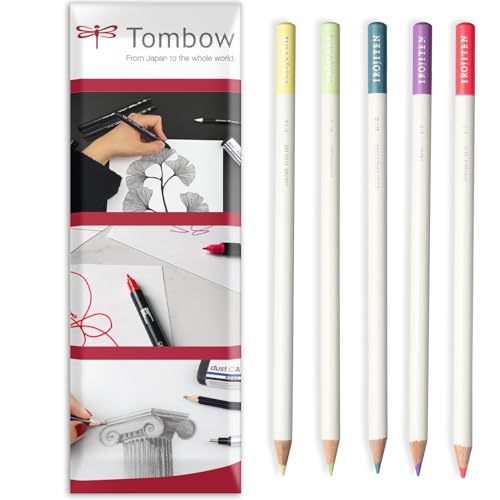 Image of Tombow Irojiten Coloured Pencil - Wax Based Lead - Artist's Colouring Pencils - Pastel Tones - Pack of 5 In Envelope Gift Packaging