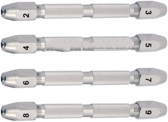 Pin Vice Hexagonal 4 Pieces Set With 2 Reversible Collets (Four Mouth) 4.25” Inch