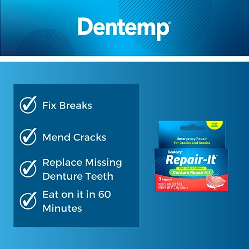 Dentemp Repair Kit - Repair-It Advanced Formula Denture Repair Kit (Pack Of 2) - Denture Repair Kit Repairs Broken Dentures - Denture Repair To Mend Cracks & Replace Loose Teeth #TOP4