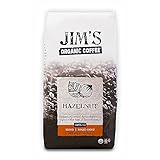 Jim’s Organic Coffee – Hazelnut, All Natural Flavored Blend – Light Roast, Ground Coffee, 12...