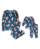 The Children's Place,Unisex Baby,Christmas and Holiday Kids 2 Piece Pajama Sets, Velour,Lapis Gingerbread- Baby/Toddler,2 Years