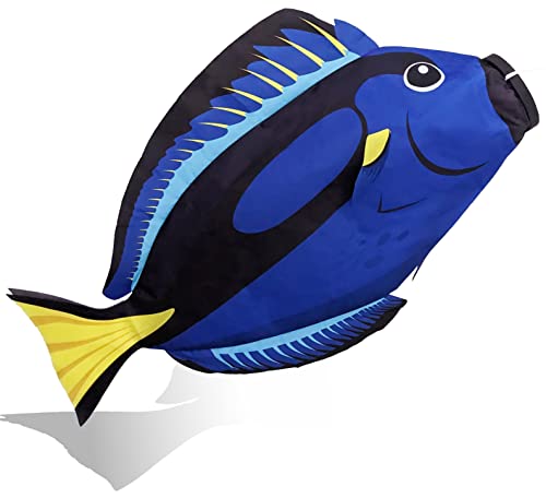 Madrona Brands Blue Tang Tropical Fish Windsock | Durable Outdoor Hanging Wind Decoration | Yard, Beach, Boat, Dock | 30-Inch