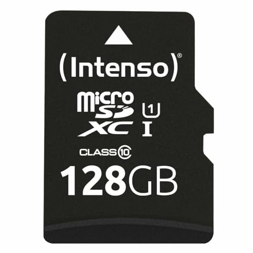 Intenso Premium microSDXC 128GB Class 10 UHS-I Speicherkarte inkl. SD-Adapter (bis zu 90 MB/s), schwarz
