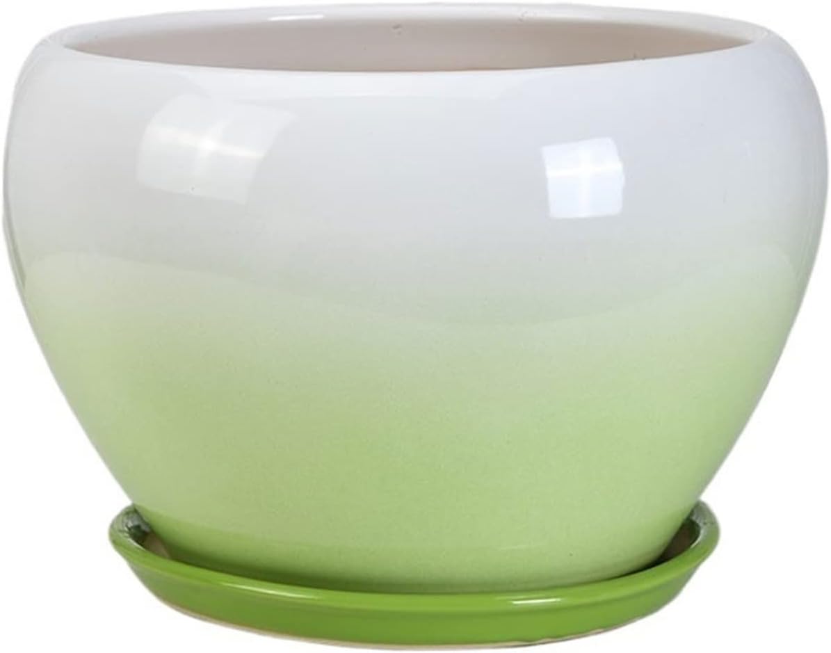 Flower Pot Large Plant Pot Simple Ceramic Flower Pot with Tray Drainage Holes Suitable for Phalaenopsis Succulents Small Flowers House Plants, Succulents, Flowers (Color : J)