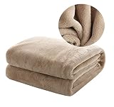 SAMILS Decke für Sofa, Bett - Kuscheldecke - Weich und Warm Sofaüberwurf Decke - Tagesdecke Flauschig 160x200cm - Dicke Couchdecke - Couch Wohndecke (Beige)