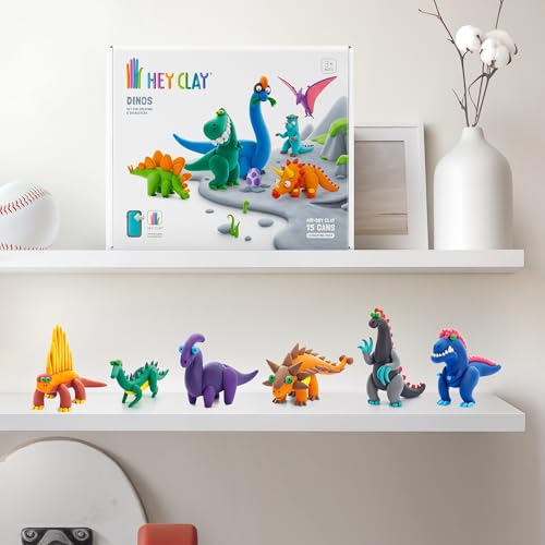 HEY CLAY - Colorful Modeling Air Dry Clay for Kids - Mega Dinos Set - Air Dry Clay Kit 15 Cans and Sculpting Tools with Fun Interactive Instructions App - 15017 by HEY CLAY - Image 9