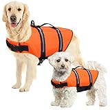 SUNFURA Ripstop Dog Life Jacket, Safety Pet Flotation Life Vest with Reflective Stripes and Rescue...