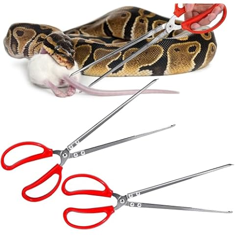 Vodolo Snake Feeding Tongs,2PCS 15 Inch Reptile Feeding Tongs,Extra Long Large Tweezers for Corn Ball Python Accessories,Bearded Dragon Reptile Gecko Tank Accessories Terrarium Supplies Cover