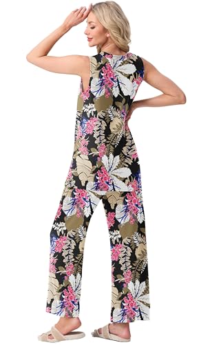 Image of PrinStory Womens Pajamas Sets 2 Piece Soft Pjs for Women Sleeveless Pajama Set Summer Loungewear with Pockets