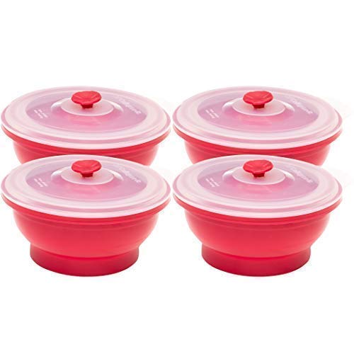 Collapse-it Silicone Food Storage Containers, 4-piece Round Set