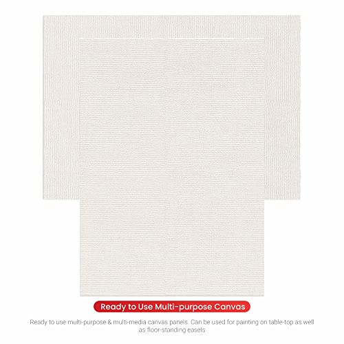Image of Scholar Art Hobby Series 04 Oz (230 GSM) 100% Cotton Canvas Panel Board for Painting (White Blank Canvas Boards for Acrylic Paint, Oil Paint, Wet & Dry Media) | 05 inchx07 inch (12.5x17.5 cm), Pack of 6